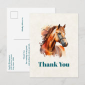 Mooi Sorrel Paard Portret Bedankt Briefkaart (Voorkant / Achterkant)