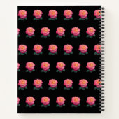 Mooi, speciaal aangepast roze roze patroon op zwar notitieboek (Achterkant)