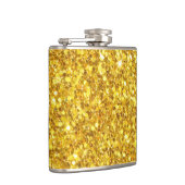 Mooi sprankelend geel glitterpatroon heupfles (Rechts)