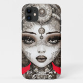 MOOI SPROOKJESGEZICHT STEAMPUNK ZWART WIT Case-Mate iPhone CASE (Achterkant)