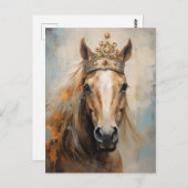 Mooi sprookjespaard in een kroon briefkaart (Voorkant / Achterkant)