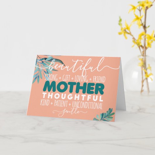 Mooi, sterk, vriend Happy moederdag Kaart (Gele Bloem)