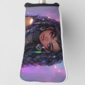 Mooi stijlvol gevlochten haar anime meisje golfheadcover (Draai 90)