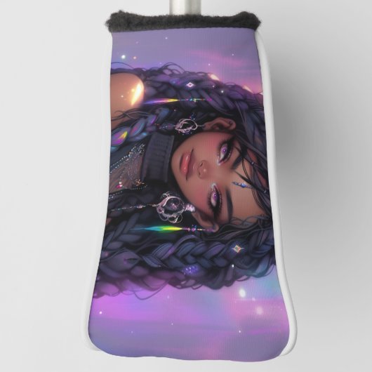 Mooi stijlvol gevlochten haar anime meisje golfheadcover (Draai 90)