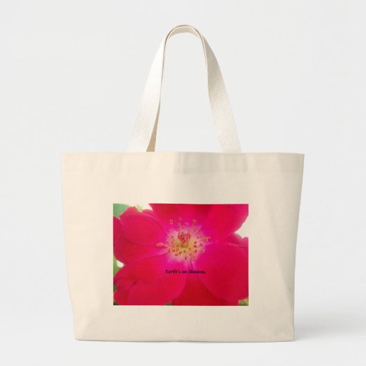 Mooi stijlvol rood bloemencaleidoscoop ontwerp grote tote bag (Voorkant)
