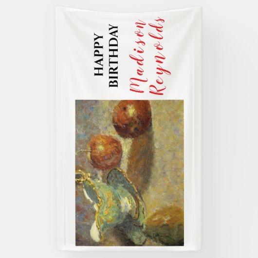 Mooi stilleven met Antiek en fruit Spandoek (Verticaal)