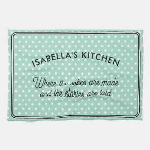 Mooi Stippenpatroon Licht Aqua Keuken Theedoek
