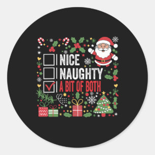 Mooi stout een beetje van beide grappige kerstman  ronde sticker