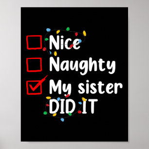 Mooi stout mijn zus deed het Xmas familie Mannen v Poster
