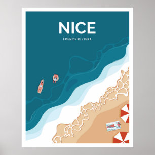 Mooi strand aan de Franse Riviera Poster
