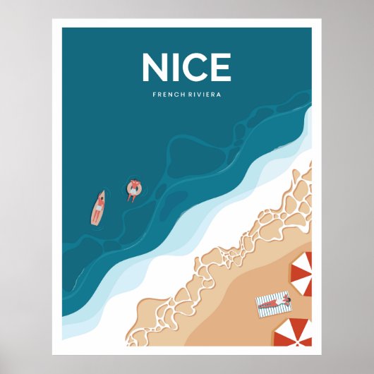 Mooi strand aan de Franse Riviera Poster (Voorkant)