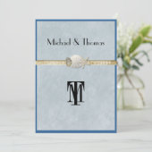 Mooi strand, bruiloft, zeester, goud kaart (Staand voorkant)