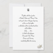 Mooi strand, bruiloft, zeester, goud kaart (Achterkant)