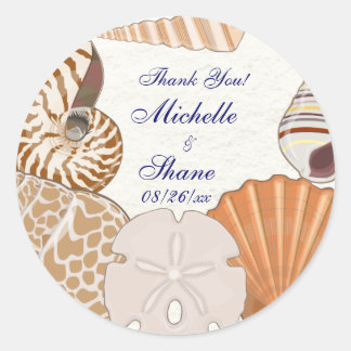 Mooi strand dank u ronde sticker