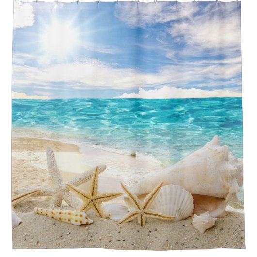 Mooi strand douchegordijn (Voorkant)