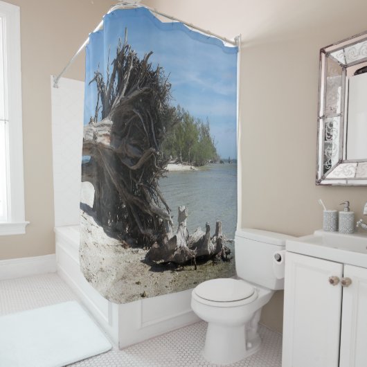 Mooi strand douchegordijn (In situ)