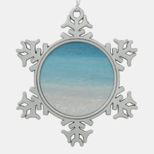 Mooi strand   Foto van Turks- en Caicoseilanden Tin Sneeuwvlok Ornament