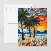 Mooi Strand Gelukkig | Groetjes Briefkaart (Voorkant / Achterkant)