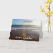 Mooi strand Happy Birthday Kaart (Gele Bloem)