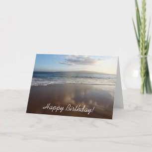 Mooi strand Happy Birthday Kaart