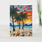 Mooi strand Happy Birthday Kaart (Voorkant)