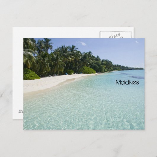Mooi strand in de Maldiven Briefkaart (Voorkant / Achterkant)