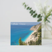 Mooi strand in Lefada Griekenland Briefkaart (Staand voorkant)