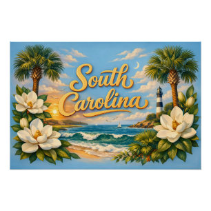 Mooi strand met magnolia in South Carolina Perfect Poster