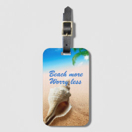 Mooi strand nog zorgwekkender bagagelabel