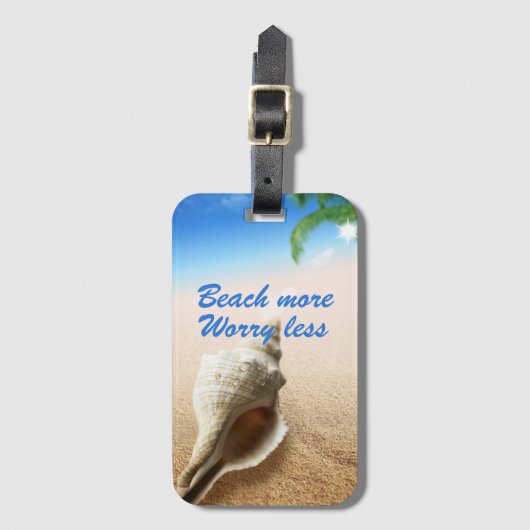 Mooi strand nog zorgwekkender bagagelabel (Voorkant (verticaal))