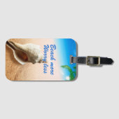 Mooi strand nog zorgwekkender bagagelabel (Voorkant (horizontaal))