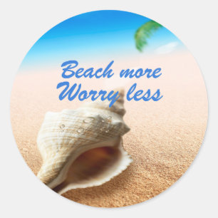 Mooi strand nog zorgwekkender ronde sticker
