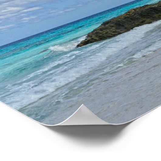 Mooi strand op Great Guana Cay Poster (Hoek)