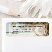 Mooi strand scène adreslabel etiket (Insitu)