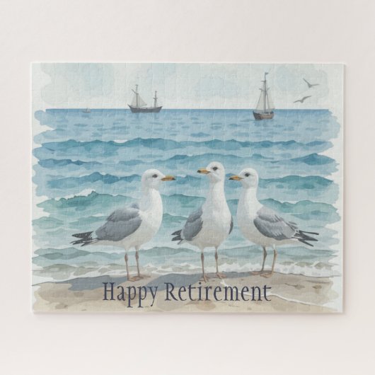 Mooi strand Seagulls Ocean vakantie pensioen Legpuzzel (Horizontaal)