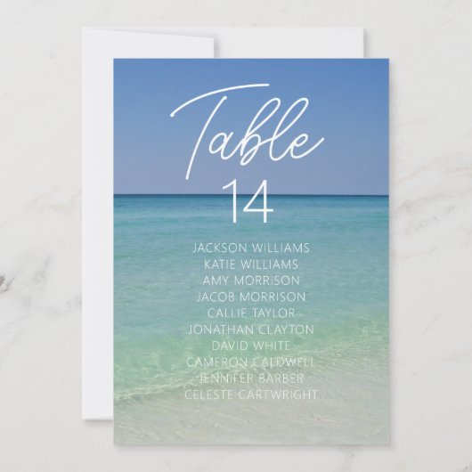 Mooi strand Trouwtafel Nummer met Namen (Achterkant)