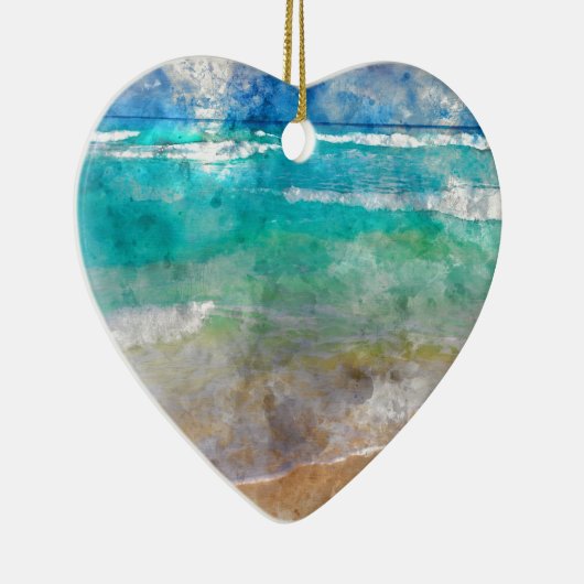 Mooi strand van Cancun - Waterverf Keramisch Ornament (Rechts)
