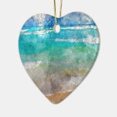 Mooi strand van Cancun - Waterverf Keramisch Ornament (Links)