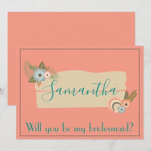 Mooi strand. Zal je mijn bruidsmeisje zijn? (Voorkant / Achterkant)