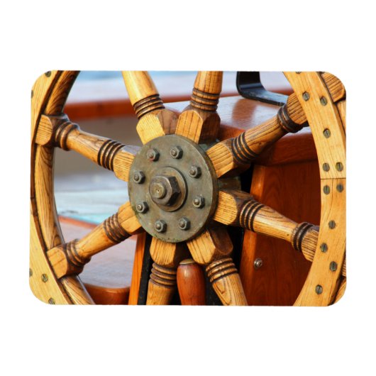 Mooi, Sturdy Wooden Ship's Wheel Magneet (Horizontaal)