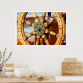 Mooi, Sturdy Wooden Ship's Wheel Poster (Keuken)