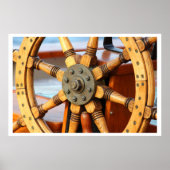 Mooi, Sturdy Wooden Ship's Wheel Poster (Voorkant)