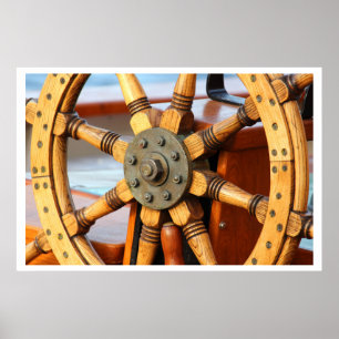 Mooi, Sturdy Wooden Ship's Wheel Poster