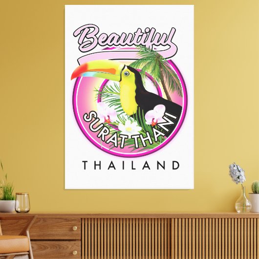 Mooi Surat Thani thailand logo Canvas Afdruk (Insitu (Woonkamer))