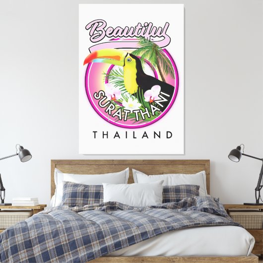 Mooi Surat Thani thailand logo Canvas Afdruk (Insitu (Slaapkamer))