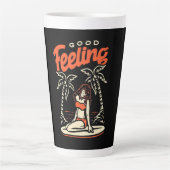 Mooi Surfer Girl Latte Mok (Voorkant)