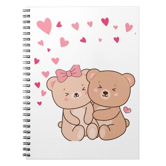 Mooi teddybeer ontwerp voor Valentijn cadeau Notitieboek (Voorkant)