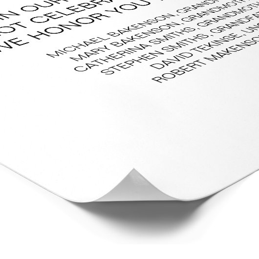 Mooi Ter Herinnering, Zwarte herdenkingstafel Poster (Hoek)