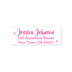 Mooi terugzendadres voor aangepaste naam  zelfinktende stempel