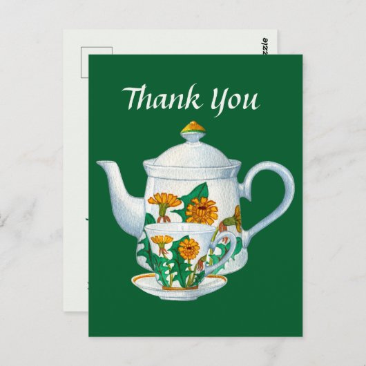 Mooi theehuis dank je  briefkaart (Voorkant / Achterkant)